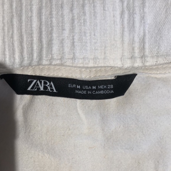 Zara Peplum Linen Blend Shirt - Picture 5 of 9